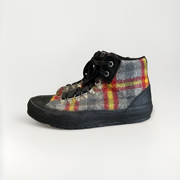 Converse Woolrich CT Street Hiker Plaid Chuck Taylor Black Papyrus 8.5 men 10 - Picture 1 of 8